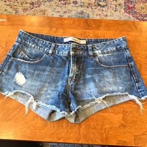 Denim cut off shorts